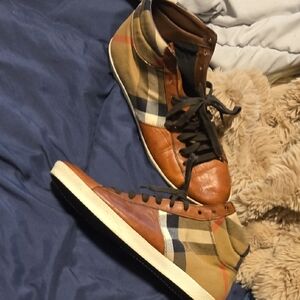 Burberry Brown and Tan Retro Sneakers